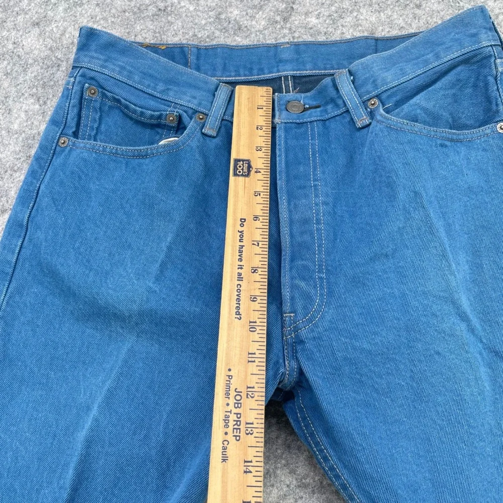Levi's 501 Button Fly Jeans Men 35x30 Blue Teal Straight Leg (Fits 32x28) Grunge